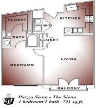 1 Bed • 1 Bath floor plan